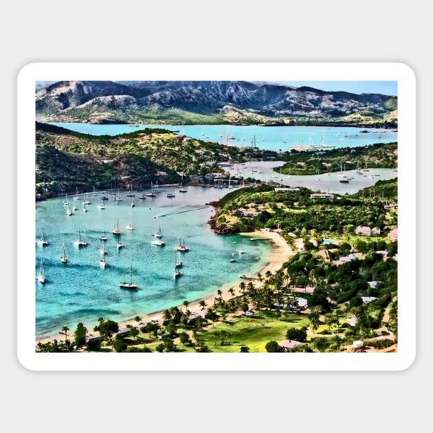 Antigua View Falmouth Harbor Sticker by SusanSavad